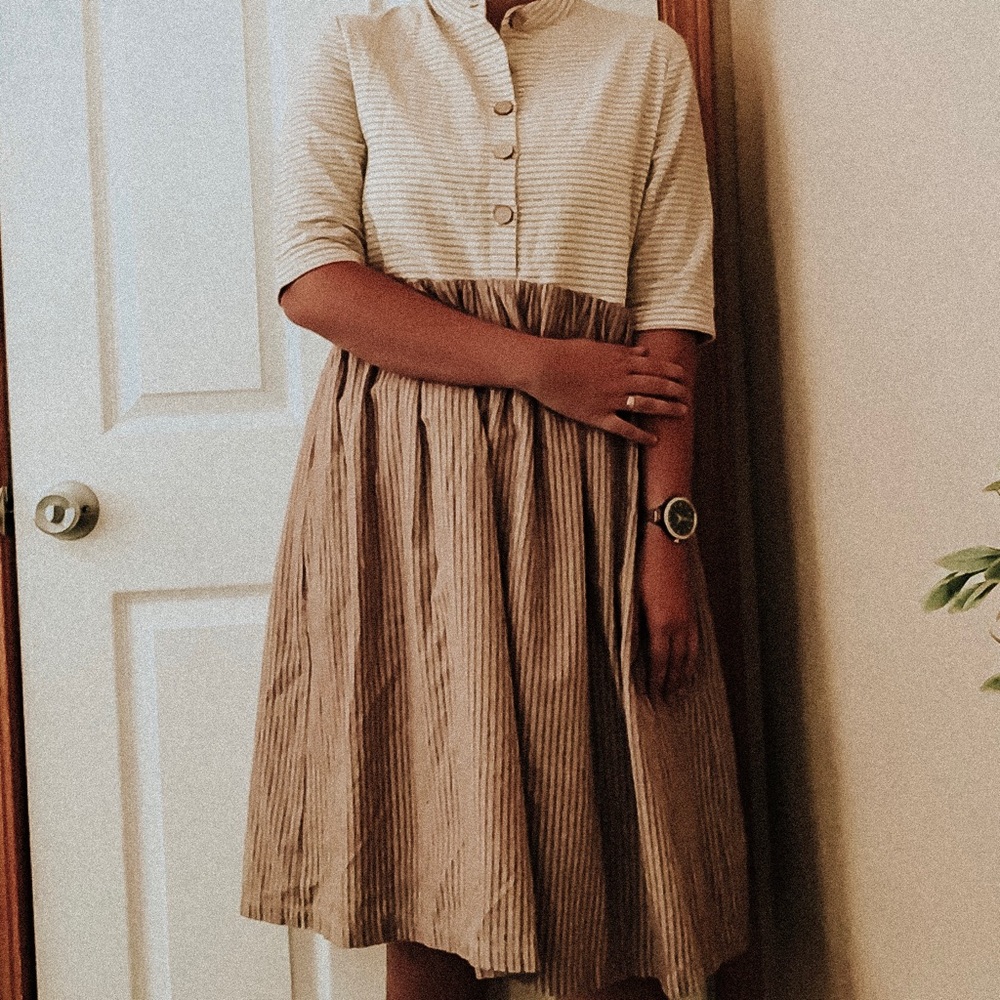 ROOLEE STRIPED BUTTON UP DRESS